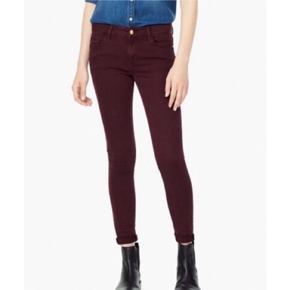 MNG Mango Paty Skinny Jeans Size 14 Dark Purple Burgundy - Picture 1 of 9